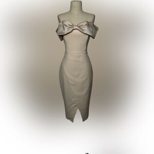 Lavish Alice Nude Cocktail Dress